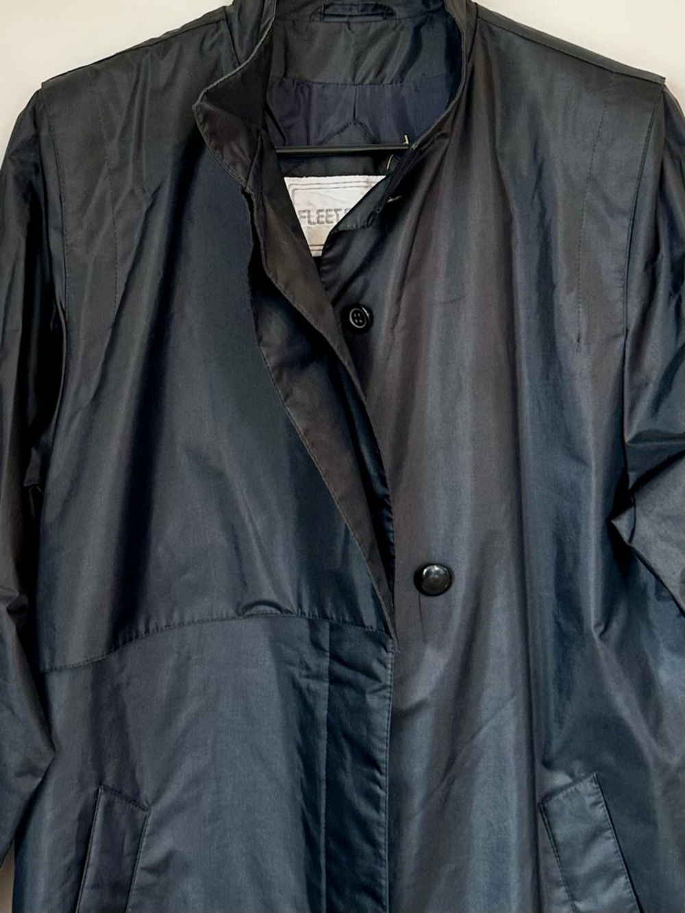 Fleet Street Classic Black Long Trench Coat - Size: 12 - Picture 7 of 9